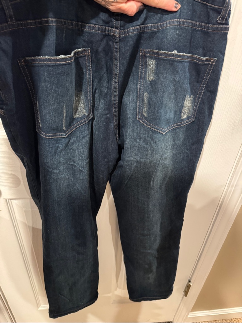 Free People Dark Blue Denim Utility Overalls size 29 - Picture 5 of 6